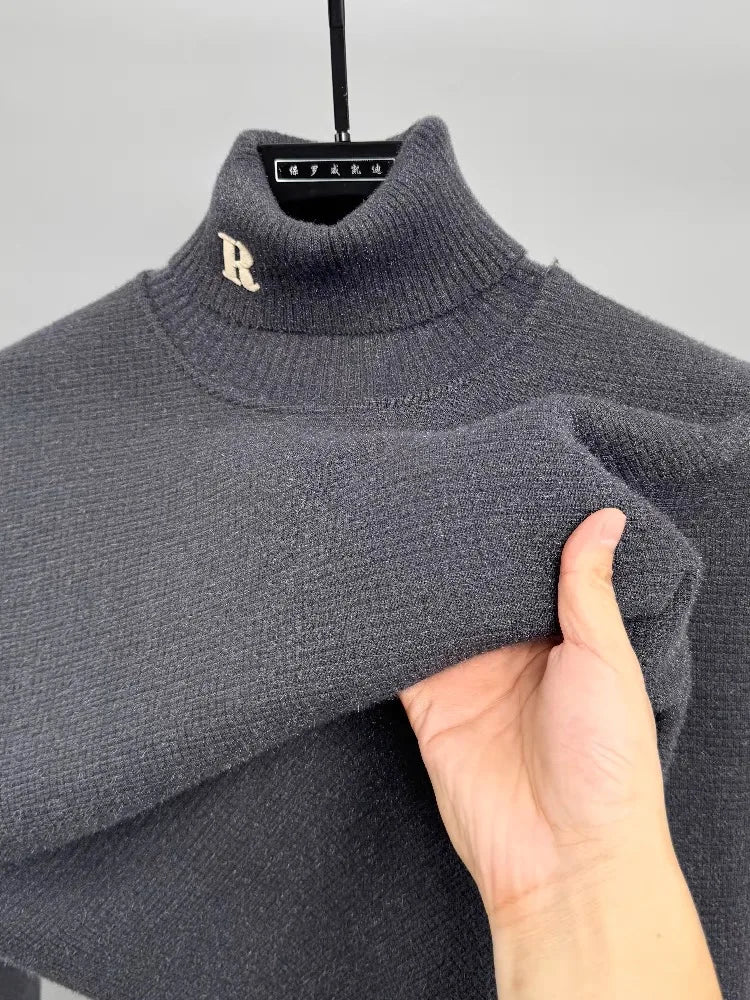 Luxury Embroidered High‑Neck Sweater