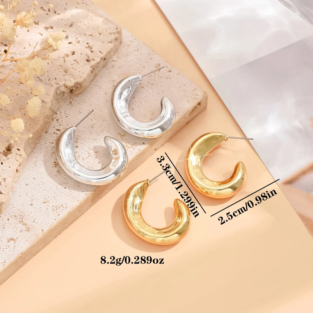 серьги Geometric Irregular Metallic Color Earrings for Women 2024 Minimalist Style Personality Earrings Trendy Jewelry Gift