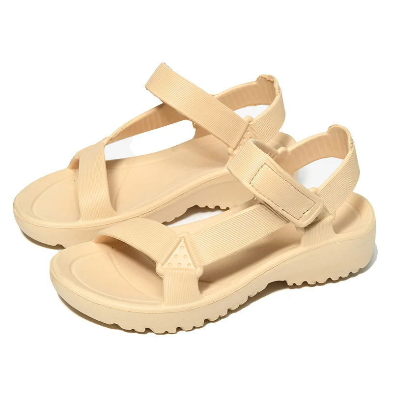 Sandals Woman Summer 2025 New Fashion Platform Sport Casual Flat Sandals Non-slip Outdoor Beach Sandalias Chaussure Femme