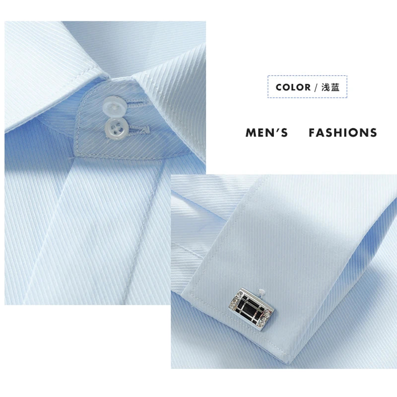 Slim‑Fit French Cuff Tuxedo Dress Shirt