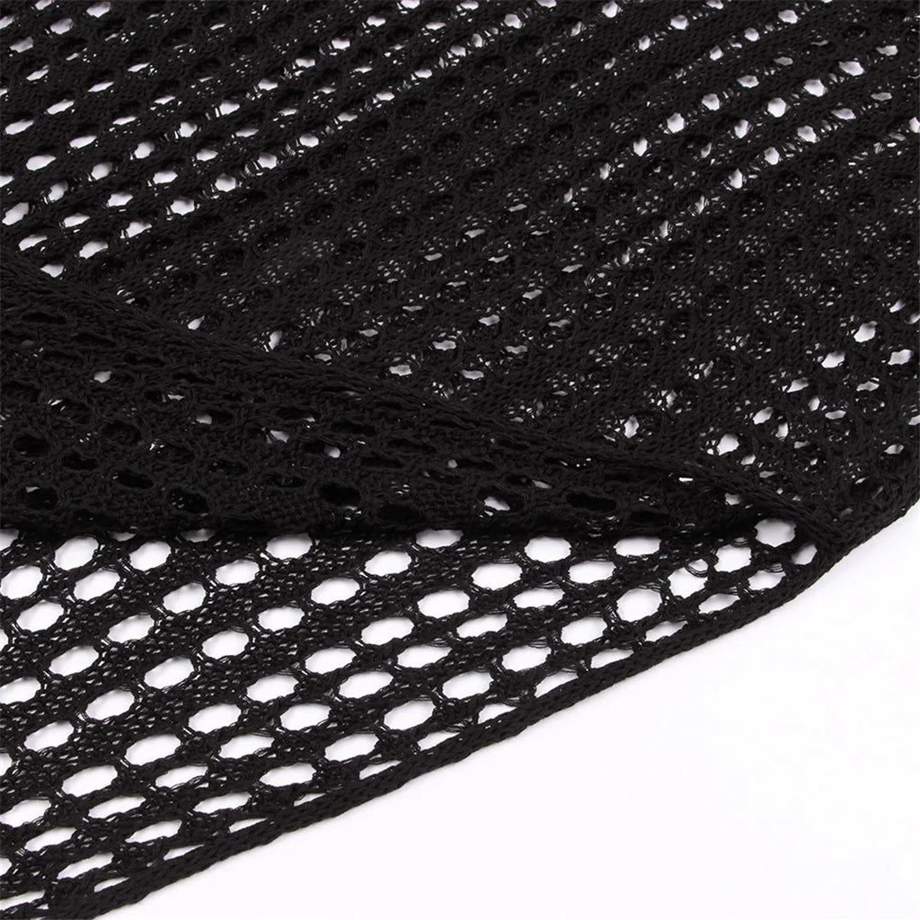Women’s Backless Hollow‑Out Crochet Beach Cover‑Up