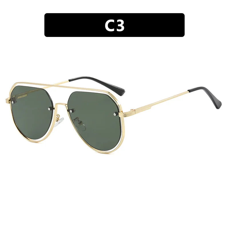 Fashion Women Sunglasses Pilot Classic Driving Sun Glasses Metal Frame Mirror Leisure Fishing Business Eyeglass UV400