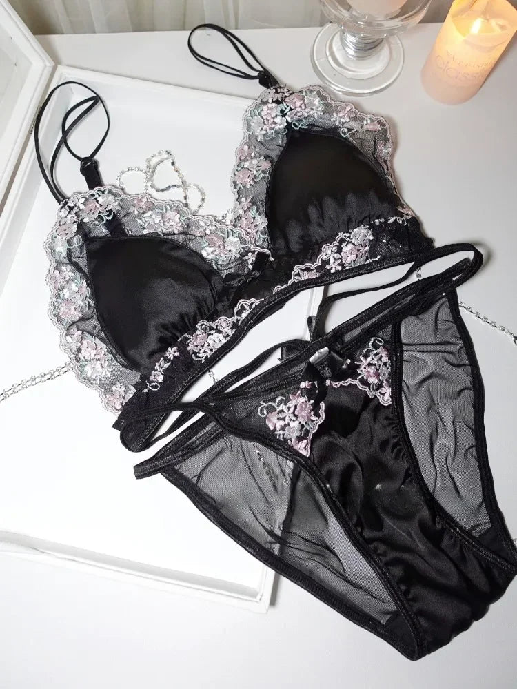 Light Luxury Silk Lace Underwear