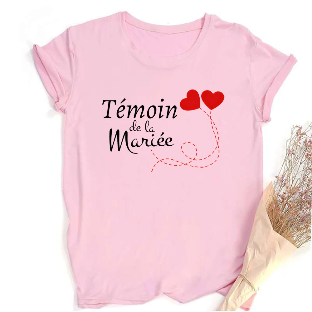Friend Print Bachelorette Party T-shirt EVJF Team of The Bride T Shirt Outfitwedding Team Bride Witness Bridesmaid Tops Clothes