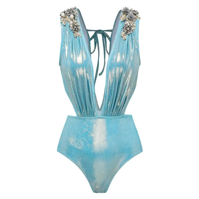 Women’s Printed Ruffle Splice Bikini Bodysuit with Skirt — Summer Beach Cover‑Up Holiday Swimwear Outfit