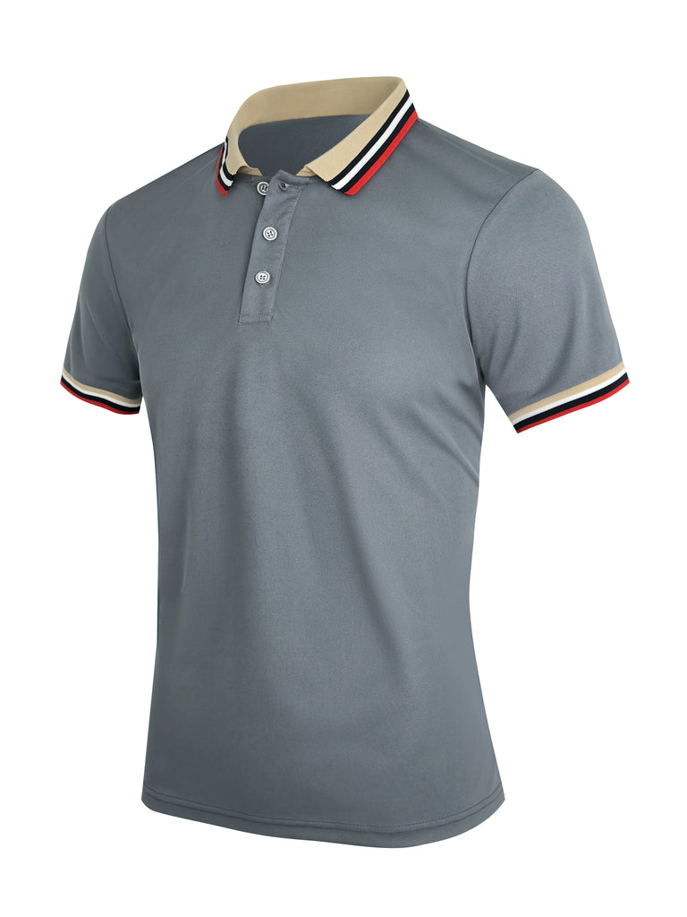 Men’s Summer Cotton Polo Shirt – Breathable Solid/Striped Short‑Sleeve Business‑Casual Top