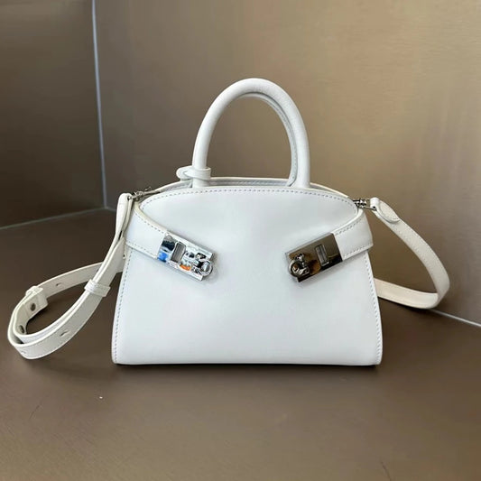 Genuine Leather Handbag Hug Bag Pillow Bag Top Layer Leather Advanced Feeling 2025 New Model Fashion Temperament Boston Bag