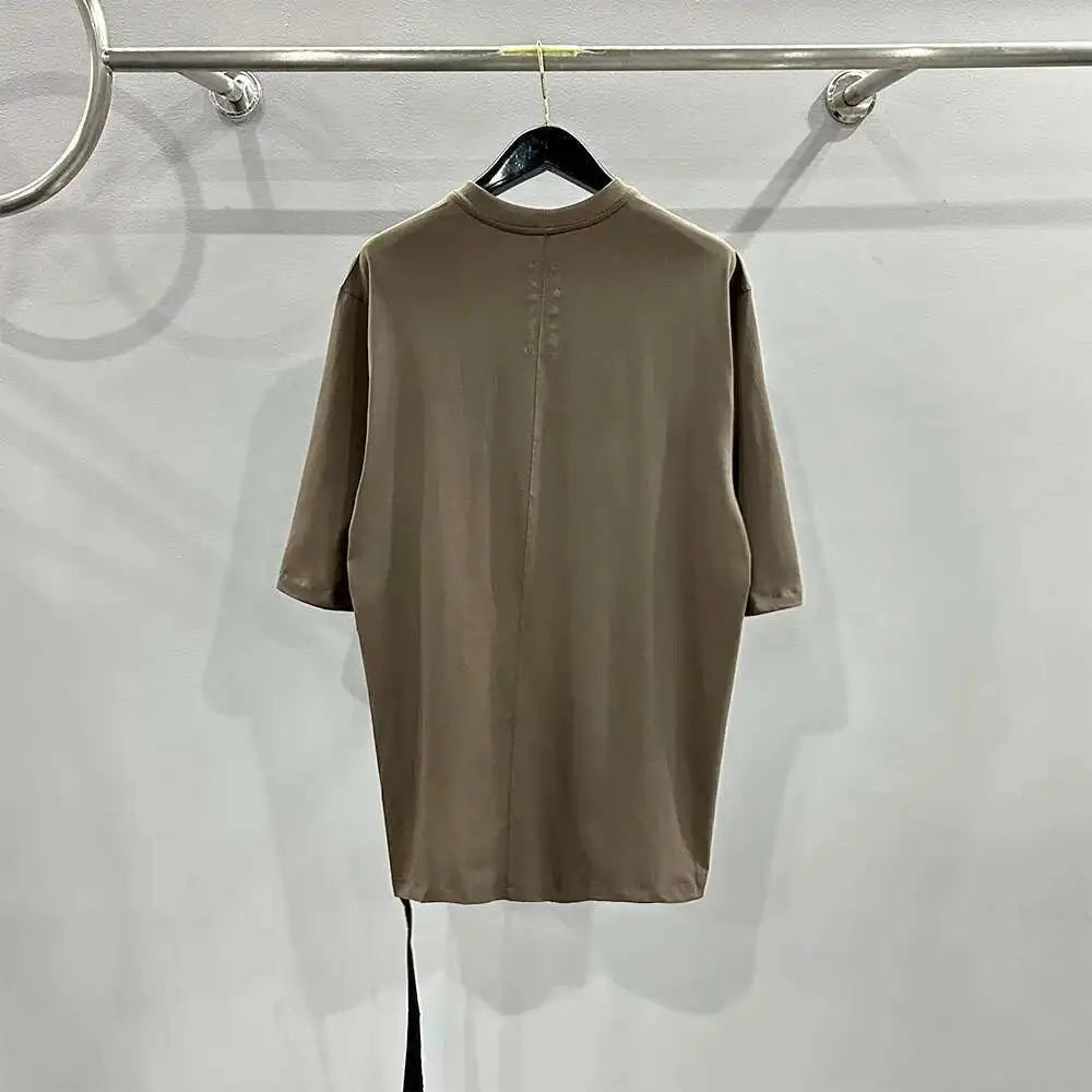 HKSH Spring Summer New Men's Tide Streetwear Cotton Solid Color Loose RO Style Short Sleeves Large Tees Chic Dark T-shirt HK2008