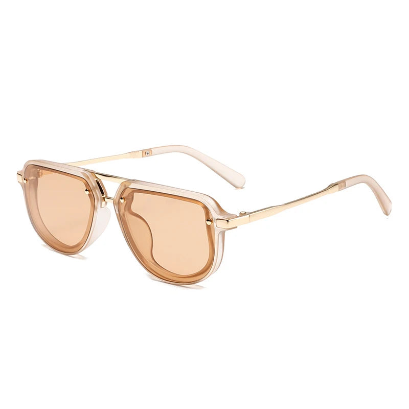 SHAUNA Retro Small Oval Women Luxury Sunglasses Fashion Rivets Blue Green Shades UV400 Men Trending Punk Sun Glasses
