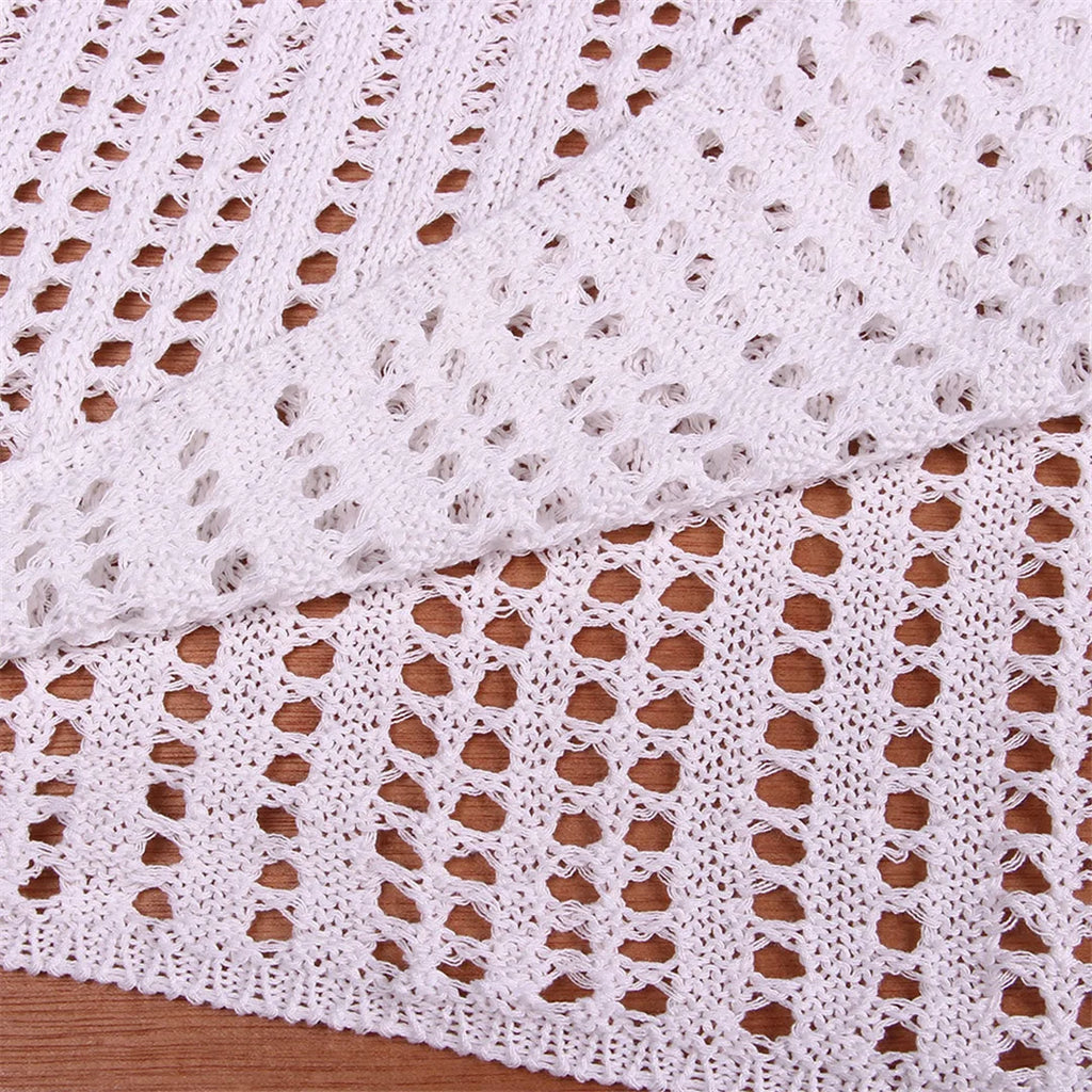 Women’s Backless Hollow‑Out Crochet Beach Cover‑Up