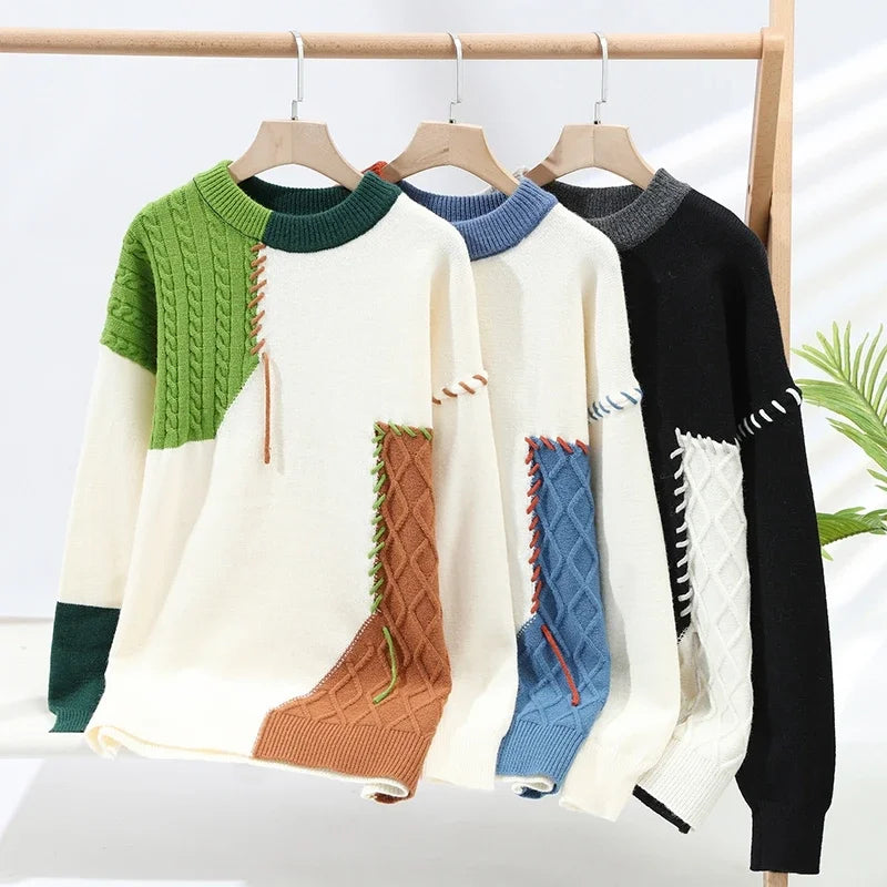 Patchwork High‑Street Sweater