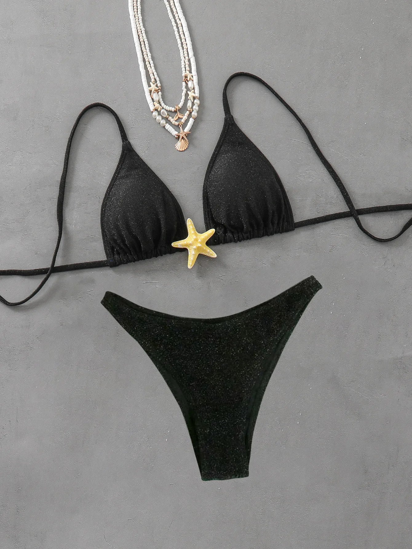 Starfish Accessory Lace‑Up Swimsuit