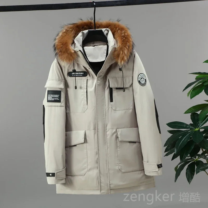 Big size  winter jackets for men women workwear hooded medium-length winter thick down jacket 12XL puffer jacket men 11XL 10XL