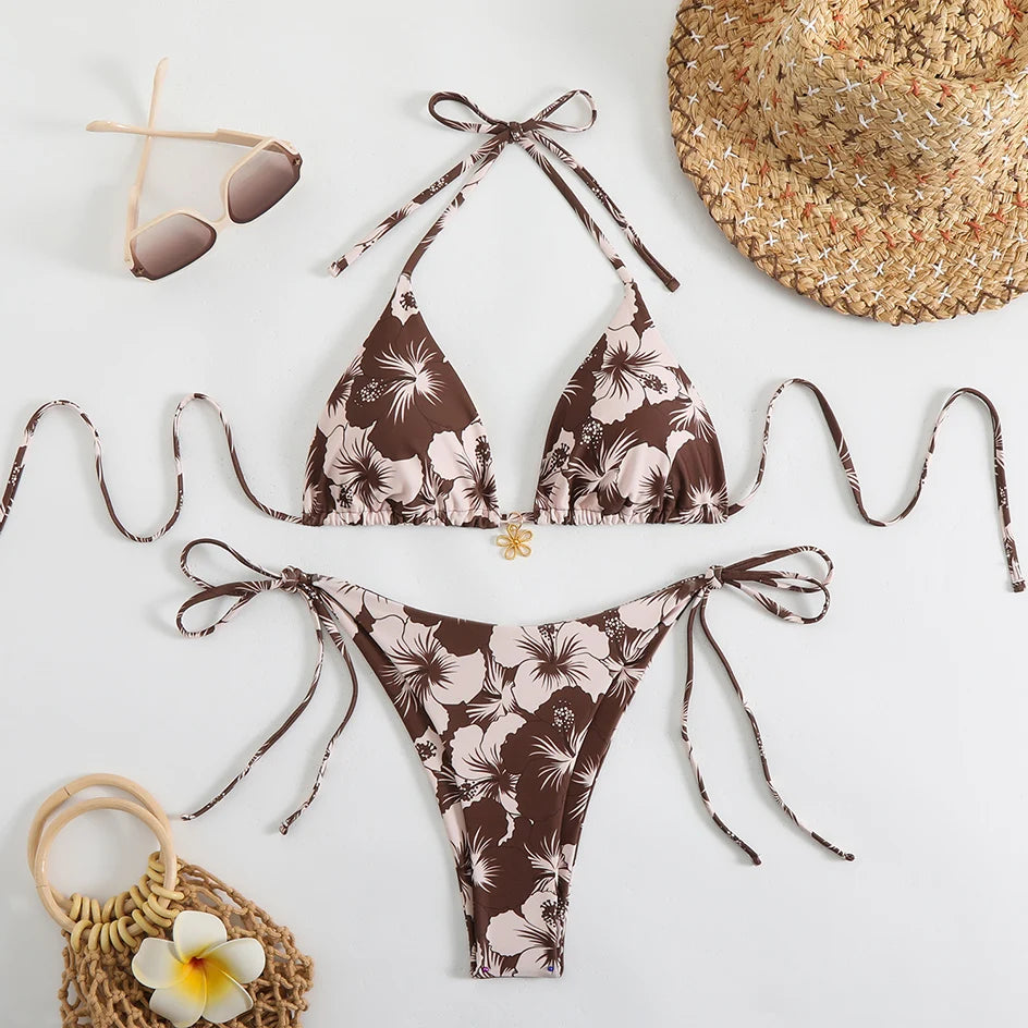 Trendy Two‑Piece Thong Swimsuit