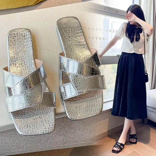 2025 Summer Women Slippers Cute Butterfly-Knot Casual Sandals Lady Slides Flats Slip-On Women Shoes for Women Zapatillas Mujer