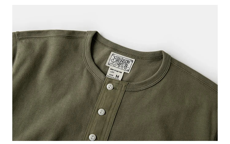 Rugged Bronson Retro Henry Collar Shirt