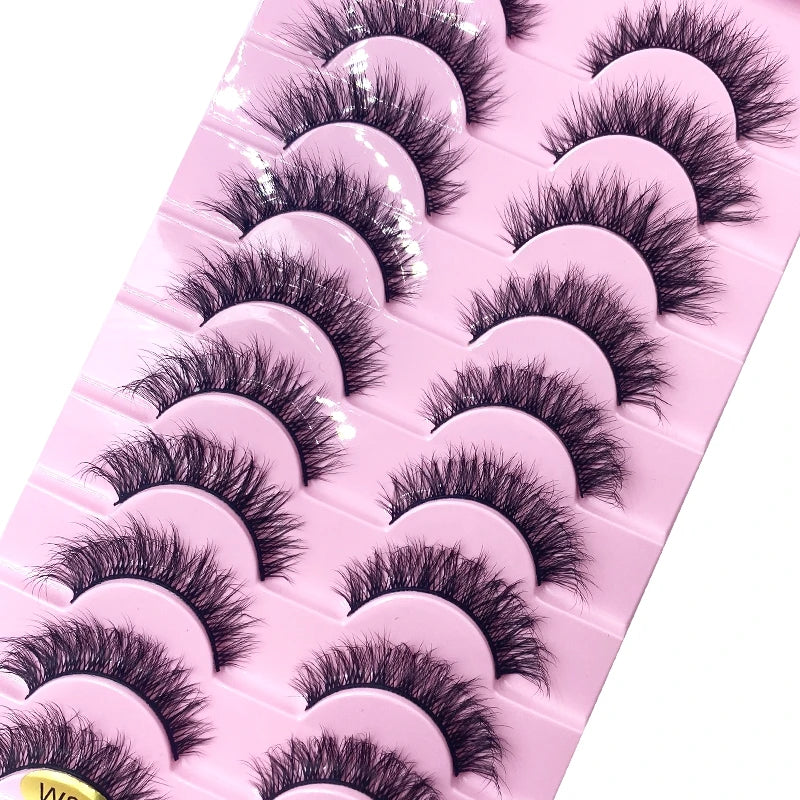HBZGTLAD New 10 Pairs Natural False Eyelashes Fake Lashes Long Makeup 3d Mink Lashes Extension Eyelash Mink Eyelashes for Beauty