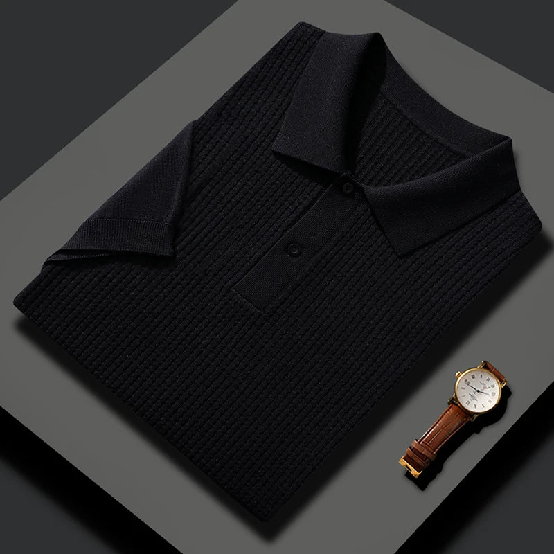 🧵 Summer Men’s Mulberry‑Silk Polo