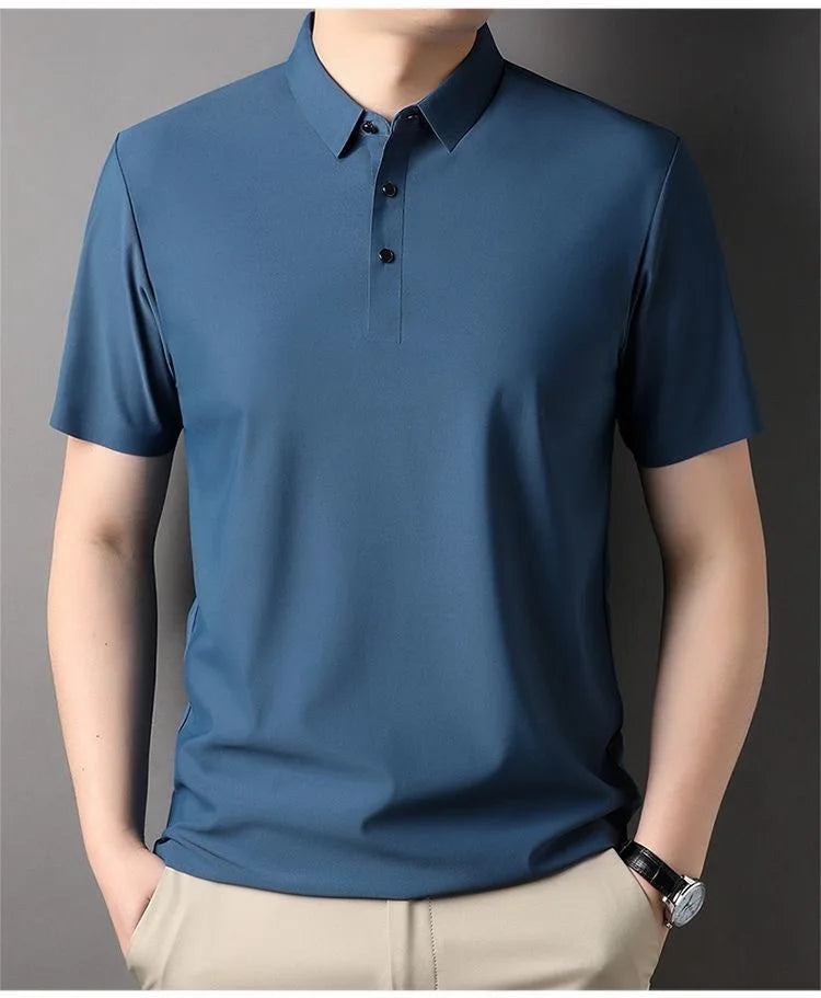 Ice Silk Short‑Sleeve Polo Shirt