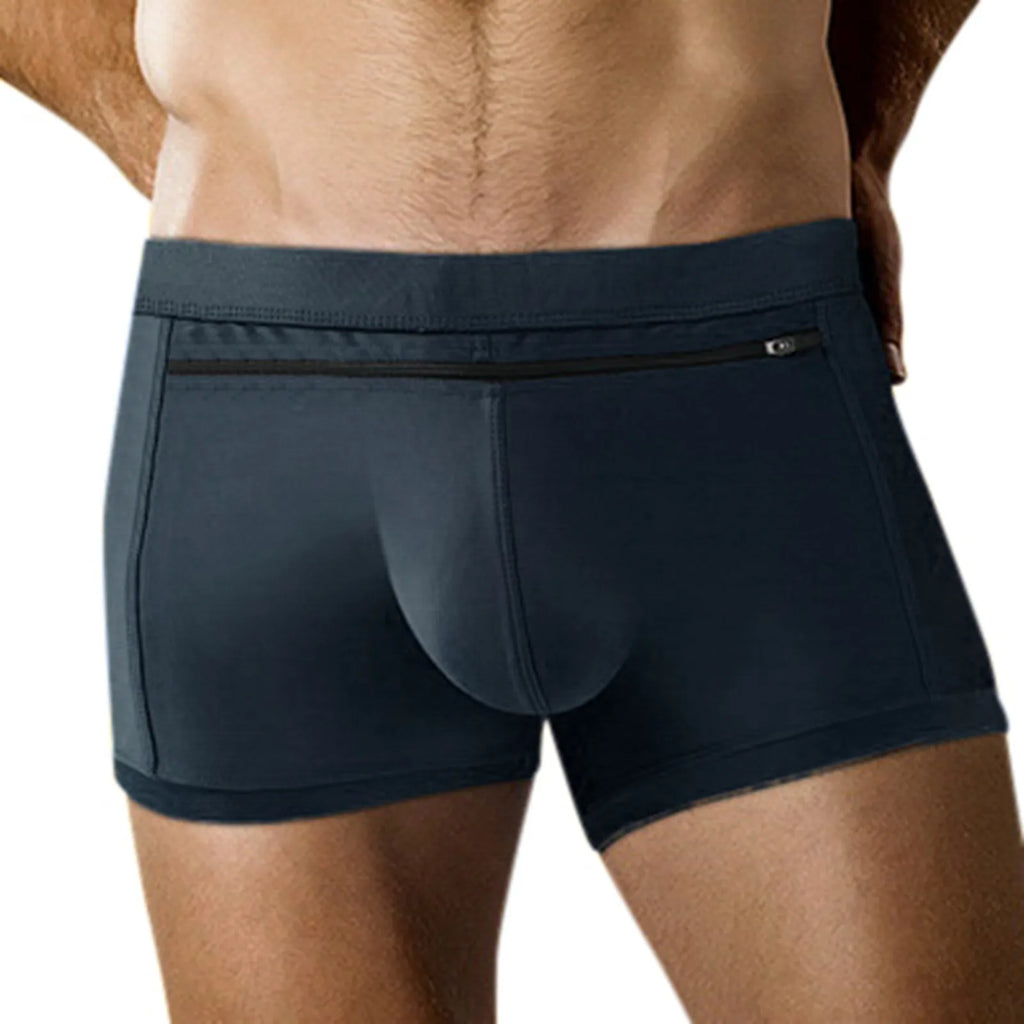 Men’s Summer Swim Boxer Shorts – Breathable Zipper‑Design Sporty Swimming Trunks Beachwear