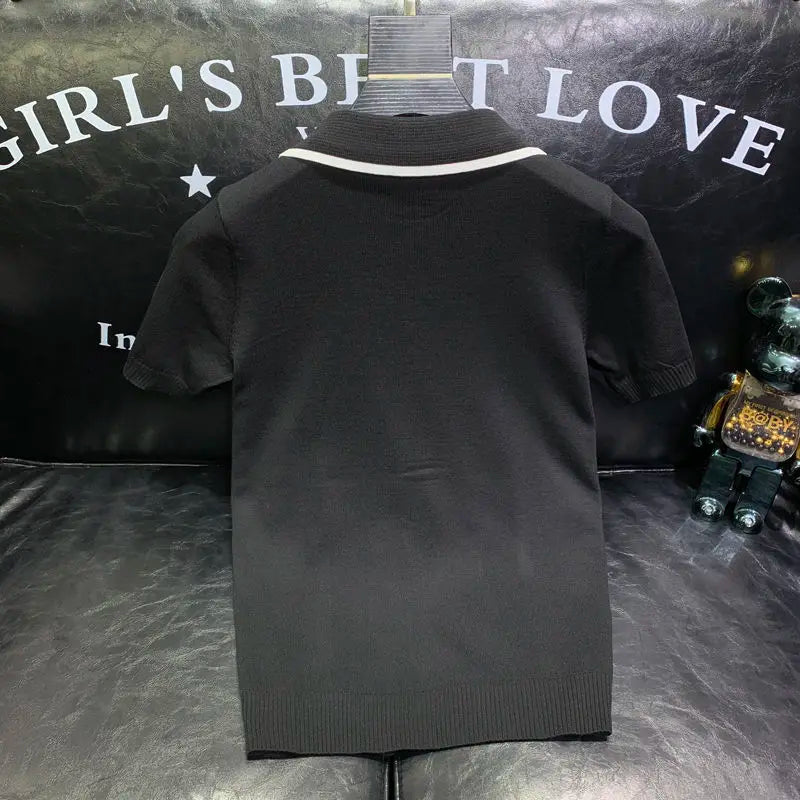 Knitted Short‑Sleeve Polo Shirt