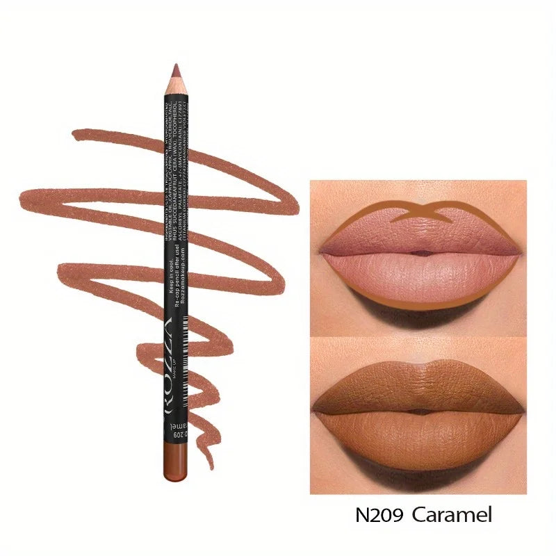 14‑Color Nude Matte Lip Liner Pencil – Long‑Lasting, Waterproof & High‑Pigment Slim Lip Pencil