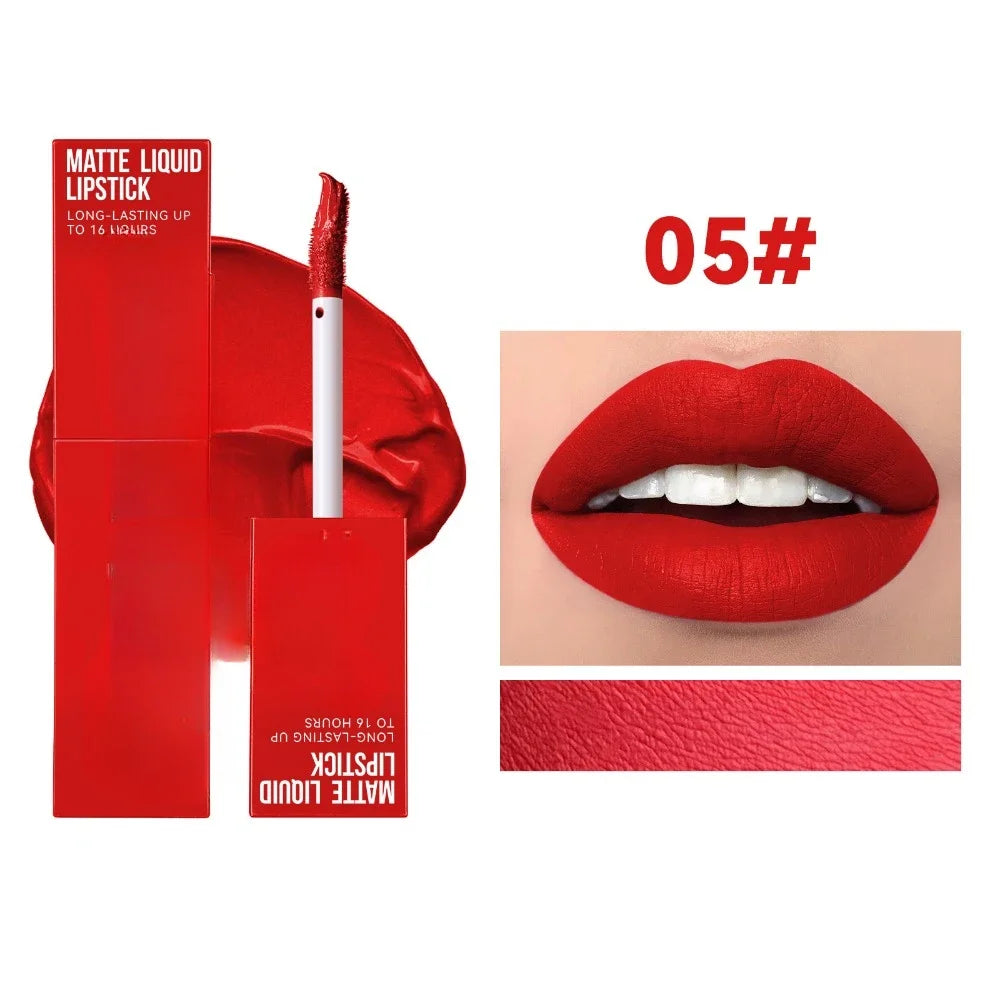 Cheap Matte Ink Liquid Lipstick Non-stick Cup Long Lasting Velvet Nude Lip Gloss Waterproof Lips Tint Waterproof Korean Make Up