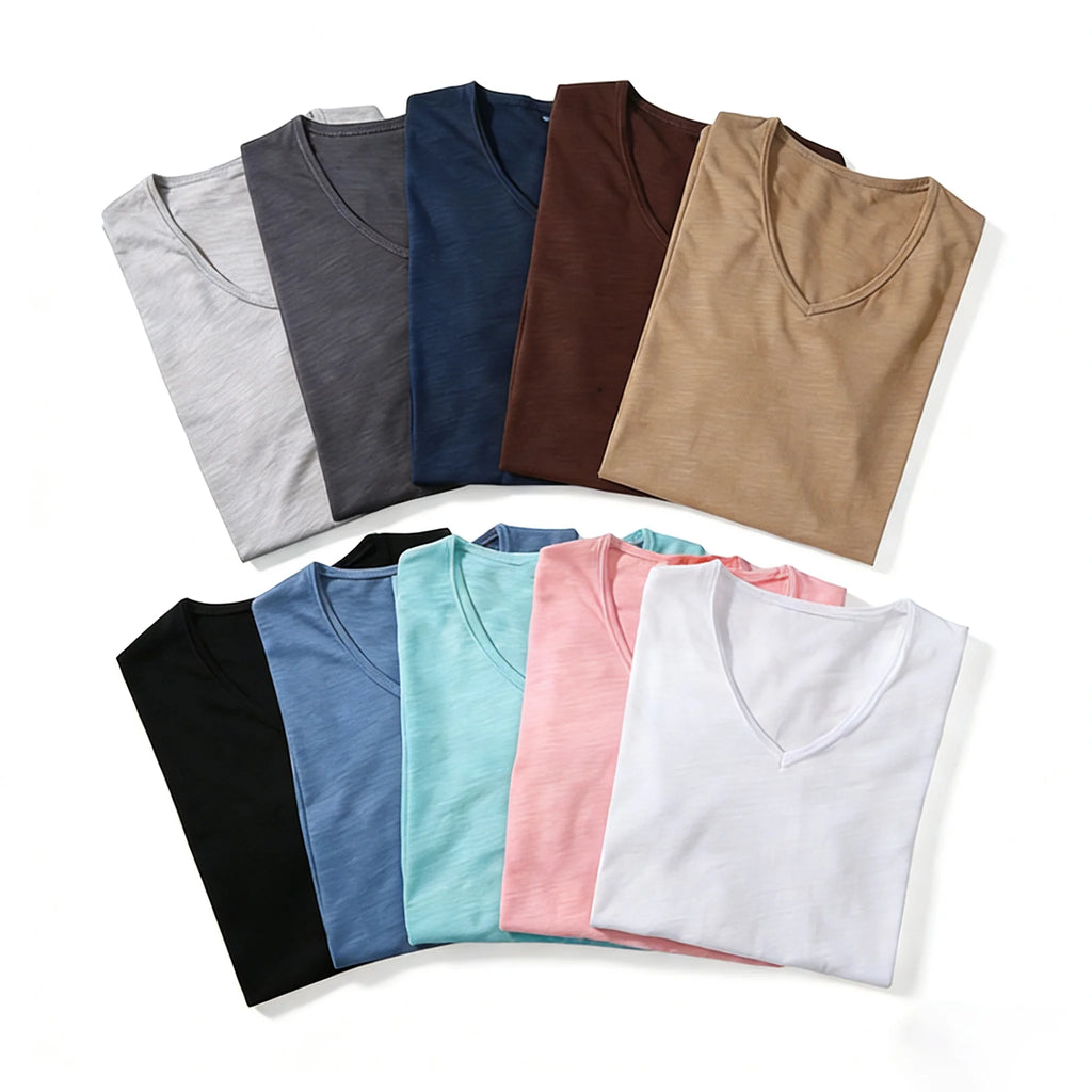 Men’s 100% Cotton T‑Shirt – Soft High‑Quality Summer Short‑Sleeve Tee (Black/White Casual Top)