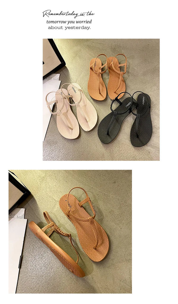 Women’s Bohemian Flat Sandals — Summer Clip‑Toe Flip Flops Casual Comfort Beach Shoes