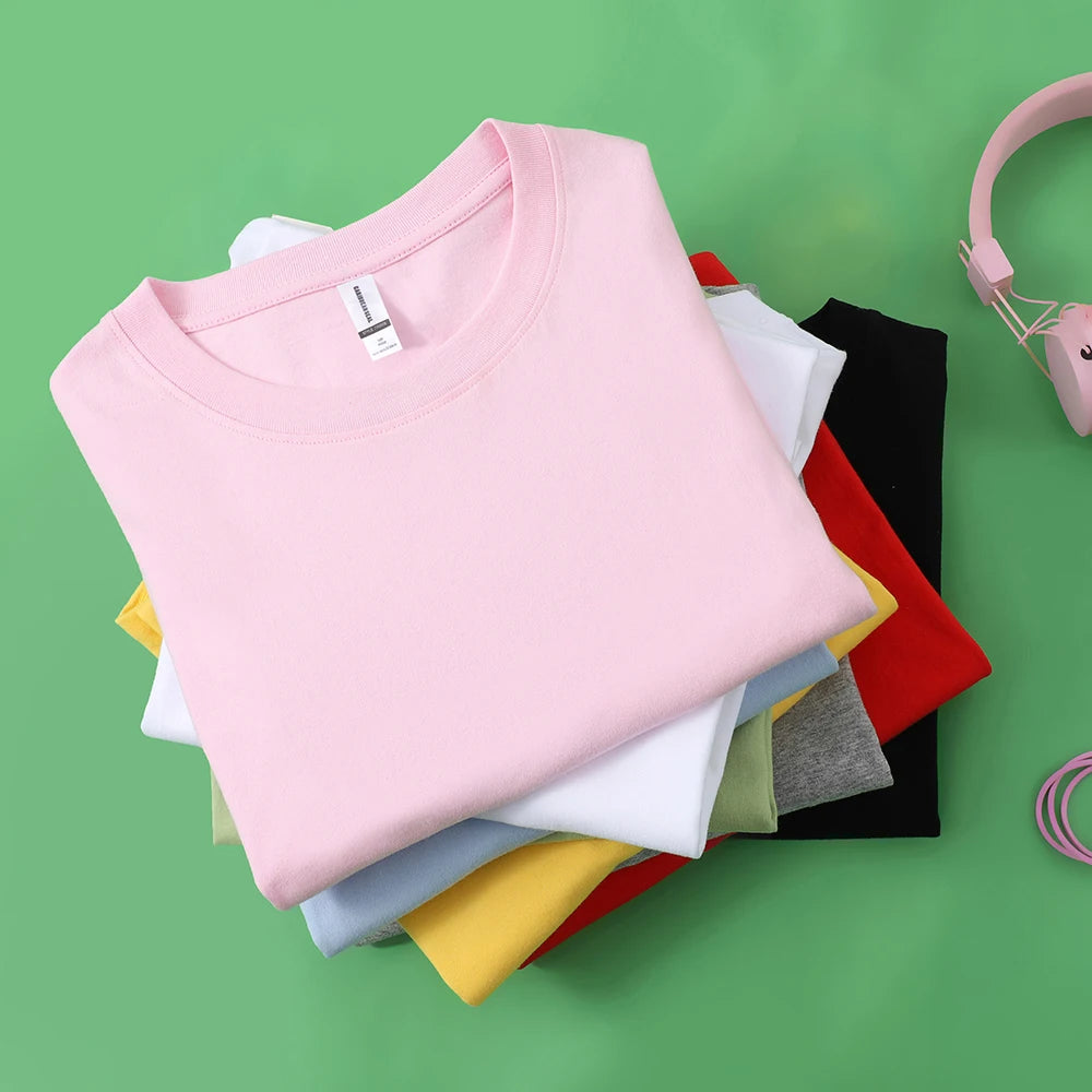 100% Cotton Solid Color T‑Shirts for Men & Women