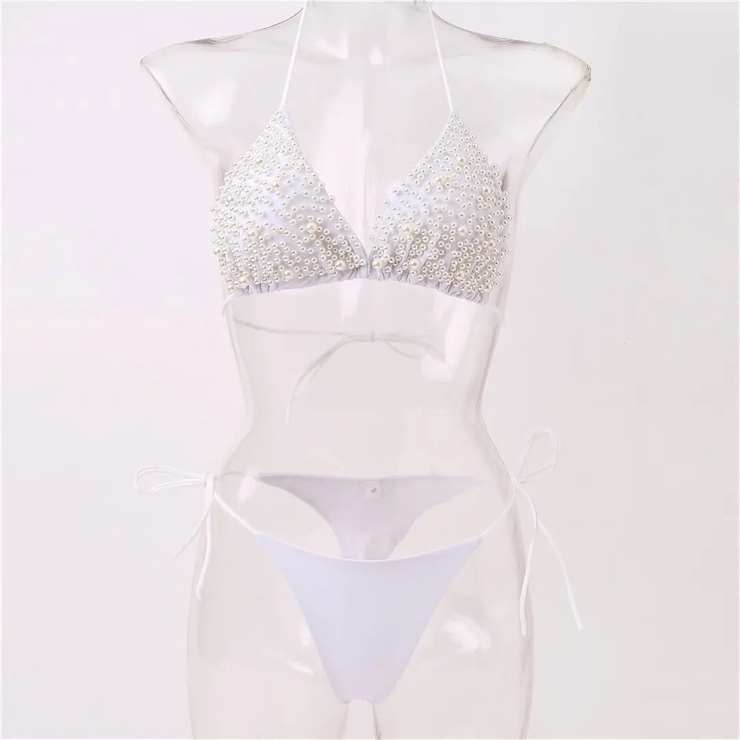 Luxury Pearl Halter Mini Bikini