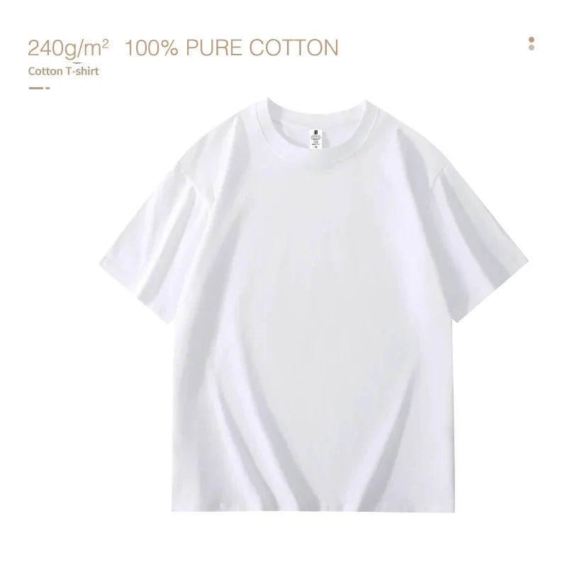 100% Cotton Men’s T‑Shirt | High‑End Breathable Summer Casual Round Neck Tee