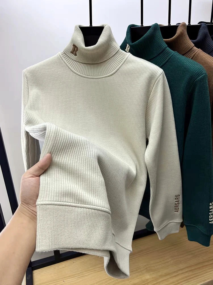 Luxury Embroidered High‑Neck Sweater