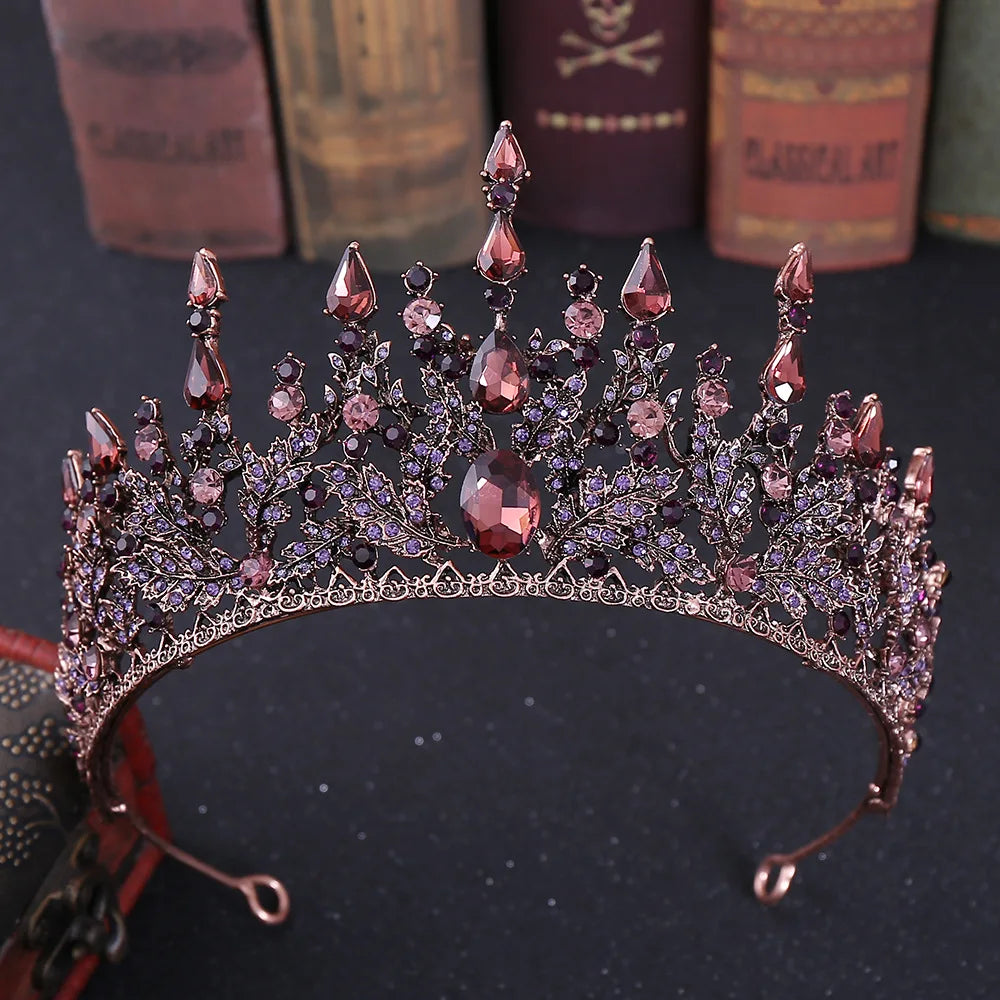 Baroque Crystal Tiaras And Crowns Rhinestone Prom Diadem Crown For Women Bridal Wedding Hair Accessories Jewelry Crown Tiara