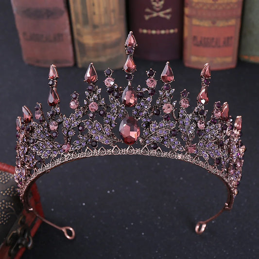 Baroque Crystal Tiaras And Crowns Rhinestone Prom Diadem Crown For Women Bridal Wedding Hair Accessories Jewelry Crown Tiara