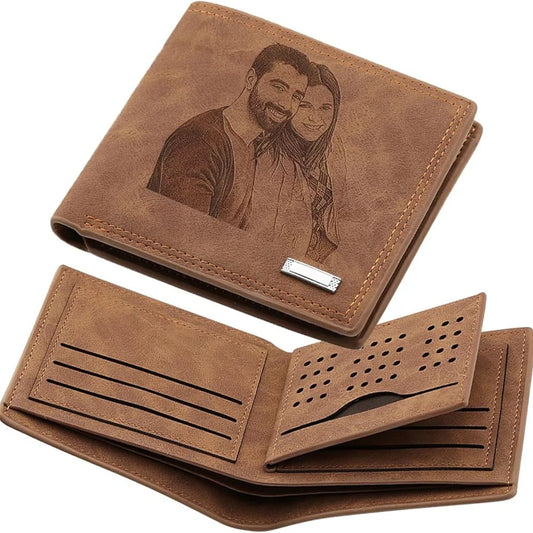 Custom Photo Engraved Wallet for Men – Personalized Father’s Day Gift