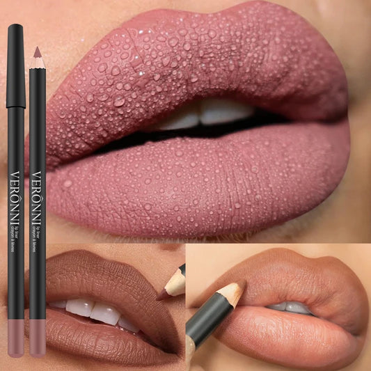 13 Colors Waterproof Nude Matte Lipliner Pencil Red Contour Tint Lipstick Long Lasting High Pigmented Lip Liner Lip Makeup Tool