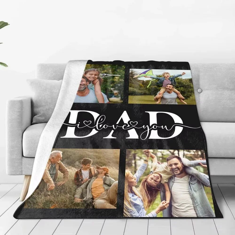 Personalized Custom Photo Blanket for Dad – The Perfect Father’s Day & Birthday Gift