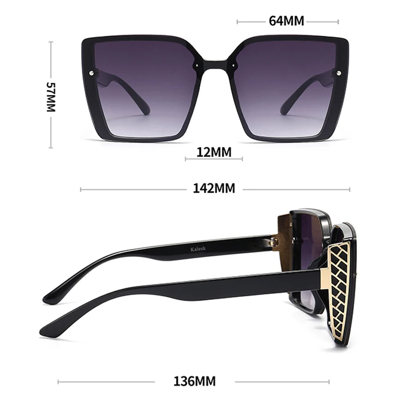 Trendy Large Frame Fashionable Sunglasses For Women High-end Ultraviolet Sun Protection Driving Sunglasses 1033