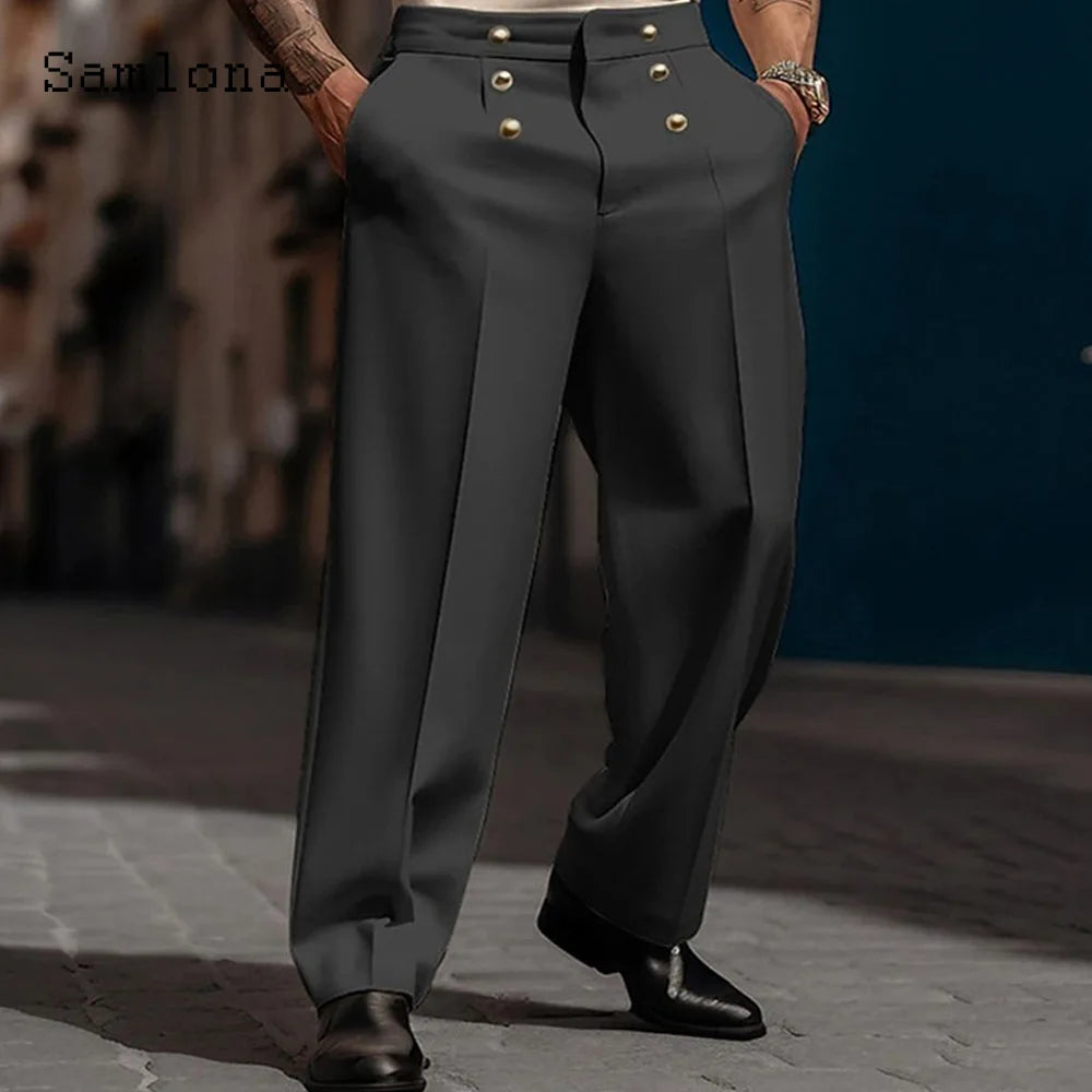 Solid White Formal Suit Pants