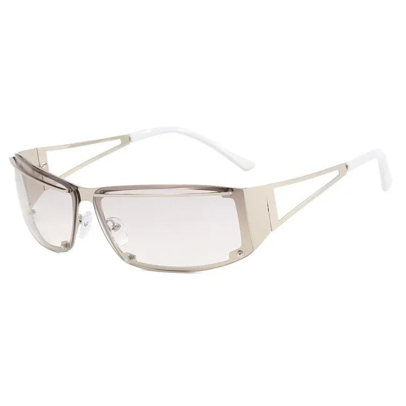 Steam Punk Sunglasses Men Fashion Brand Designer Y2k Gradient Goggle Sun Glasses Men Shades for Women Eyewear Mirror Eyeglasses
