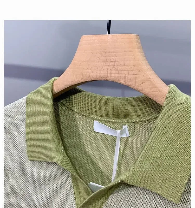 Italian Cuban Collar Ice Silk Polo