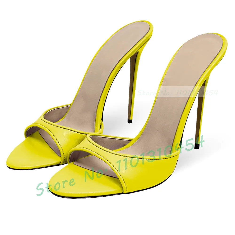 Snake‑Print Open‑Toe Stiletto Slides