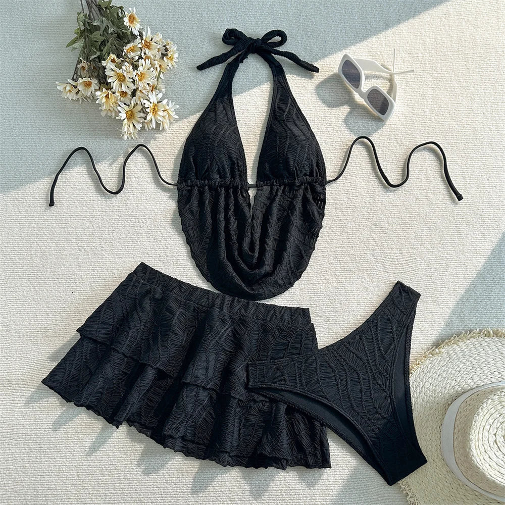 Sexy Push‑Up Backless Bikini Set
