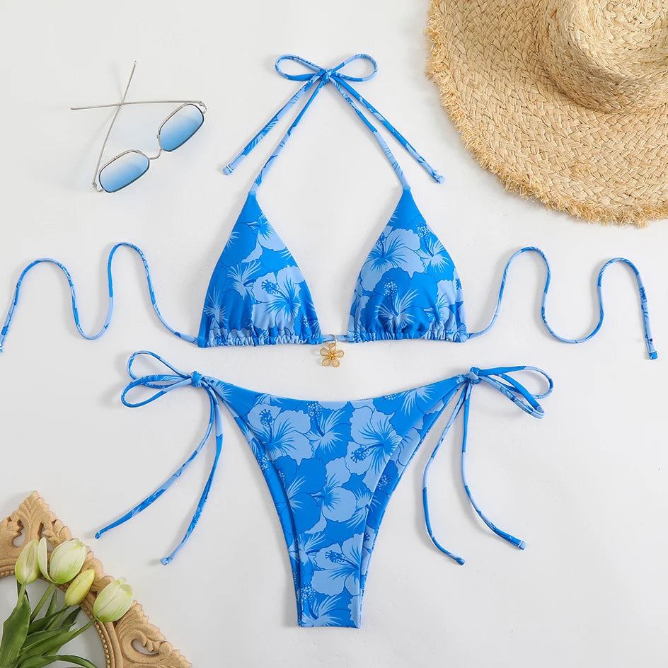 Trendy Two‑Piece Thong Swimsuit