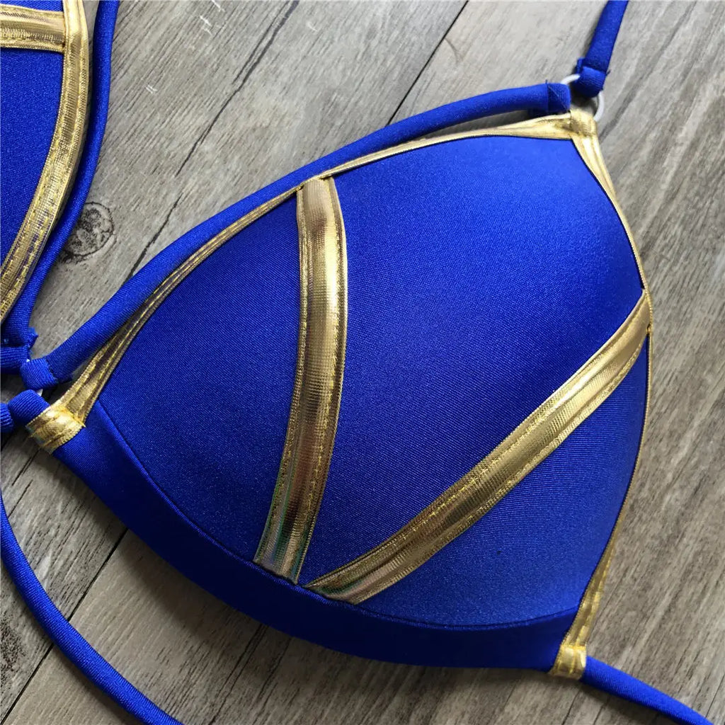 Women’s Push‑Up Bikini Set V2154 – 7‑Color Two‑Piece Swimsuit with Bra Cup & High‑Fit Bottoms (S–XL)