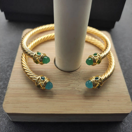 S925 Sterling Silver New 5mm Golden Water Chestnut Chalcedony Bracelet Neutral Classic Fashion Retro Trend Luxury Jewelry Gift