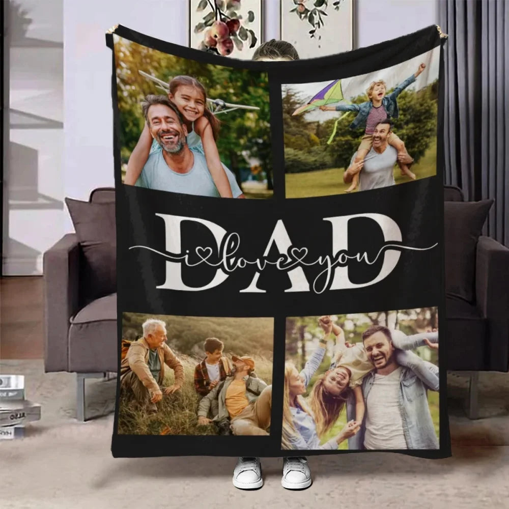 Personalized Custom Photo Blanket for Dad – The Perfect Father’s Day & Birthday Gift