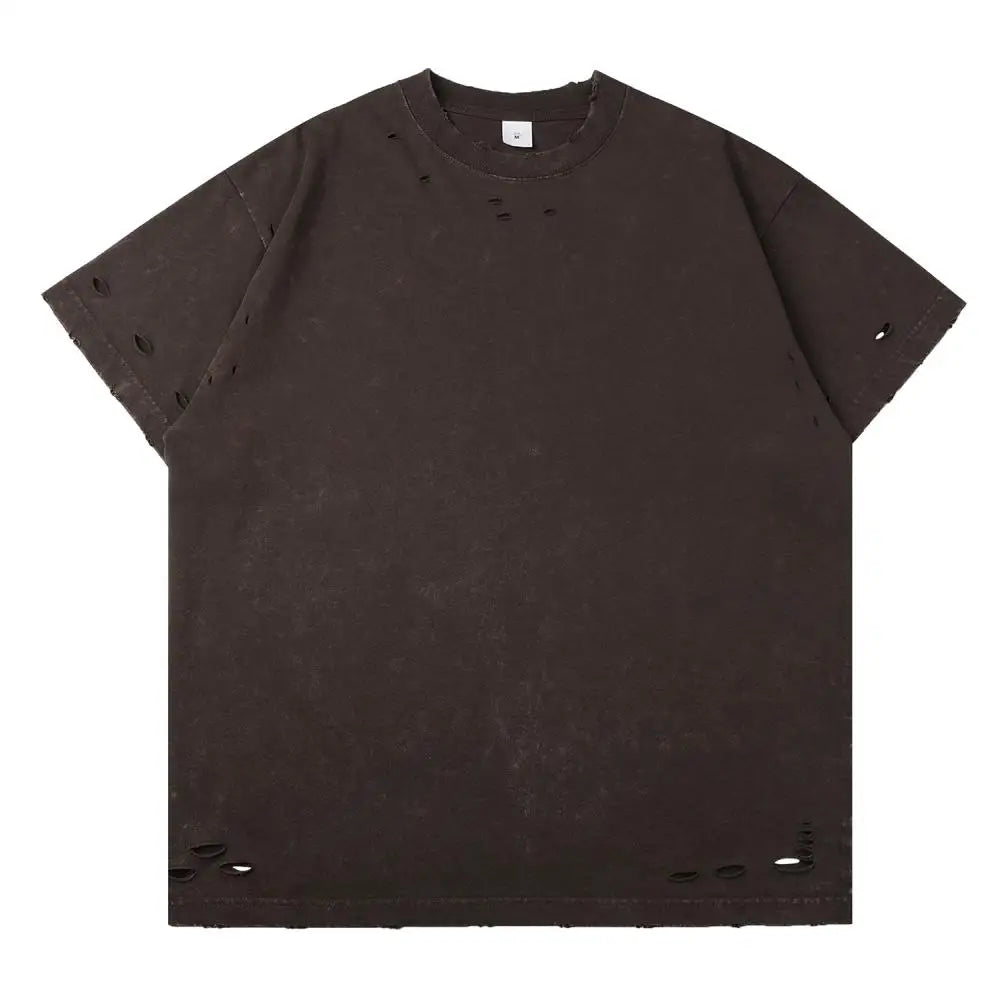 Men’s Heavy Thick Ripped Oversized T‑Shirt