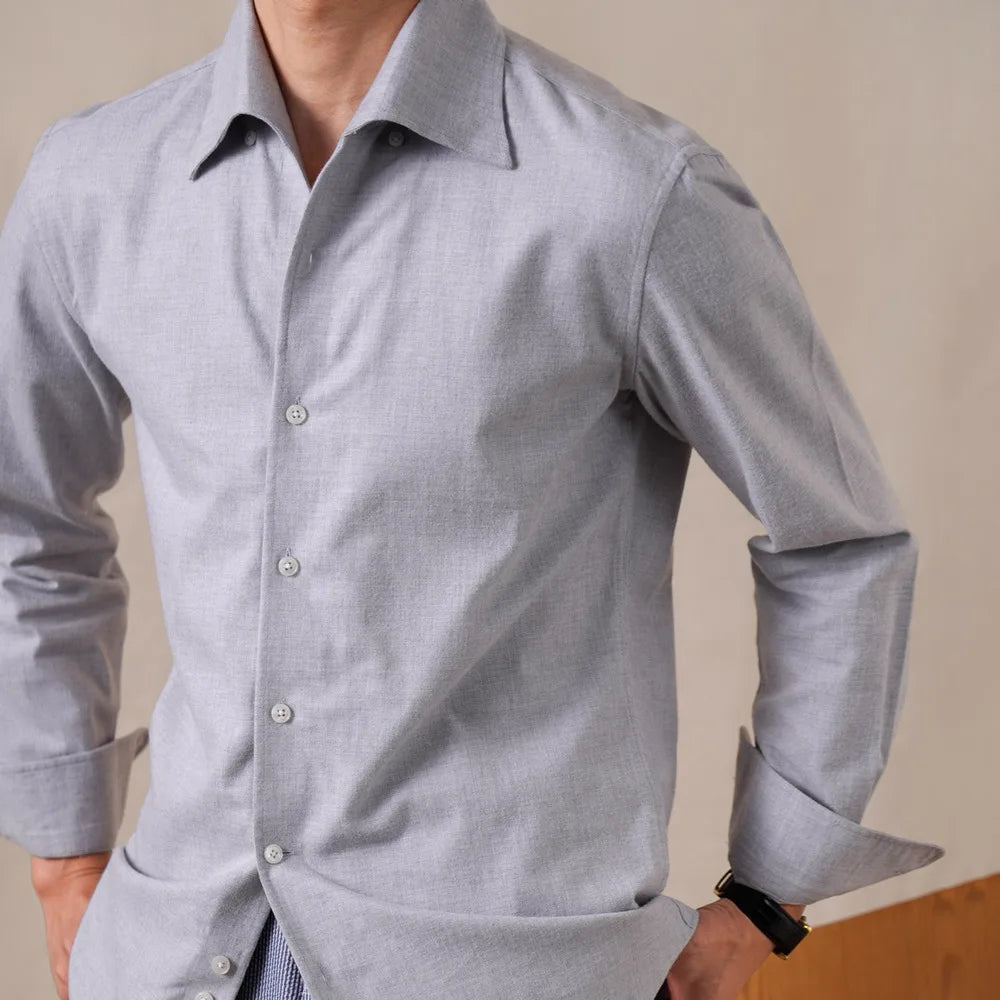 100% Cotton Blend Business Formal Men Shirts Italian Style One-Piece Collar Long Sleeve Shirt Men 2026 Casual Camiseta Masculina